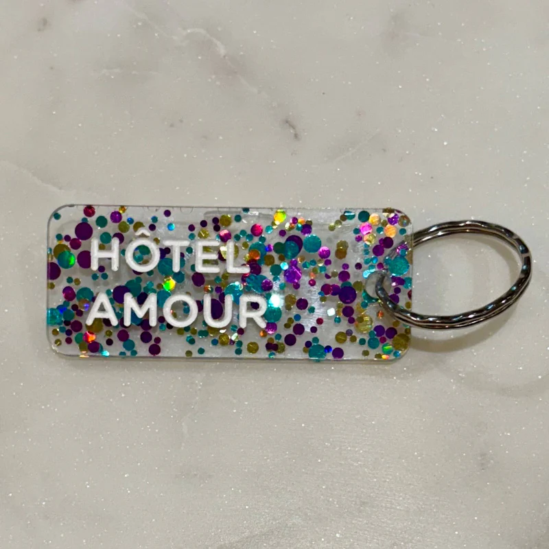 HOTEL AMOUR Porte-clés à paillettes