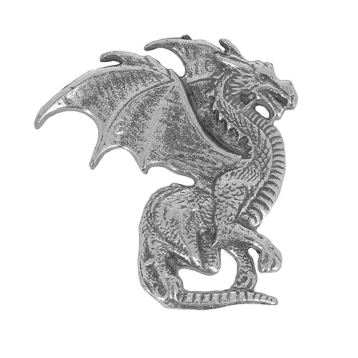 Concho à visser DRAGON DROITE - 25x27mm - Argent vieilli