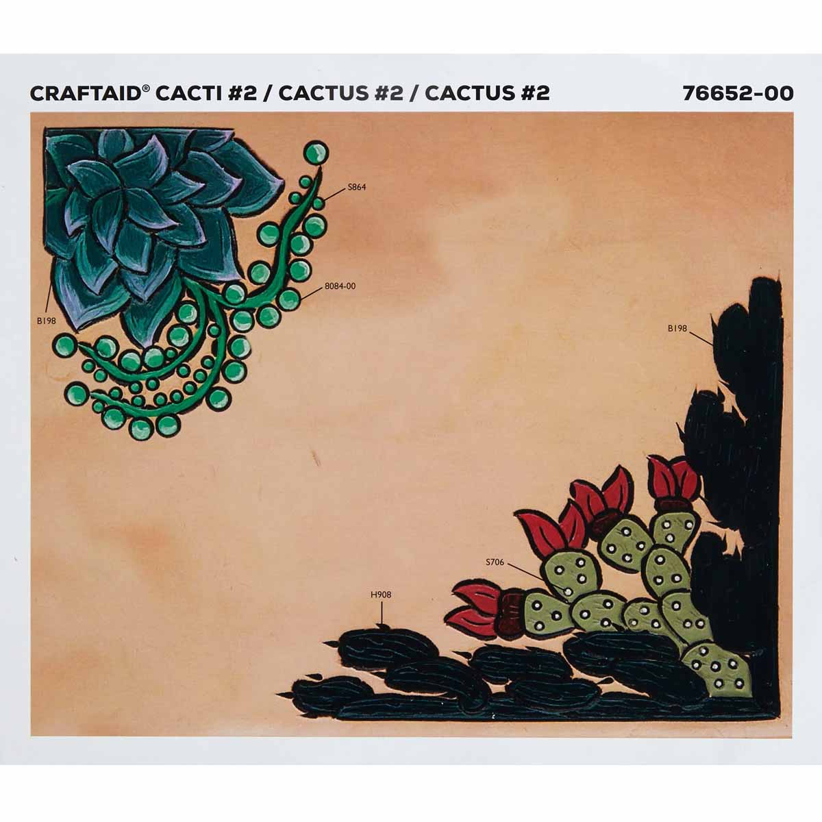 Calque réutilisable pour transfert de motifs sur cuir - CACTUS #2