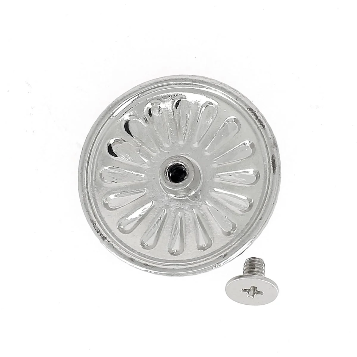 Concho à visser ROND Pâquerette - 26mm - Nickelé – Image 3