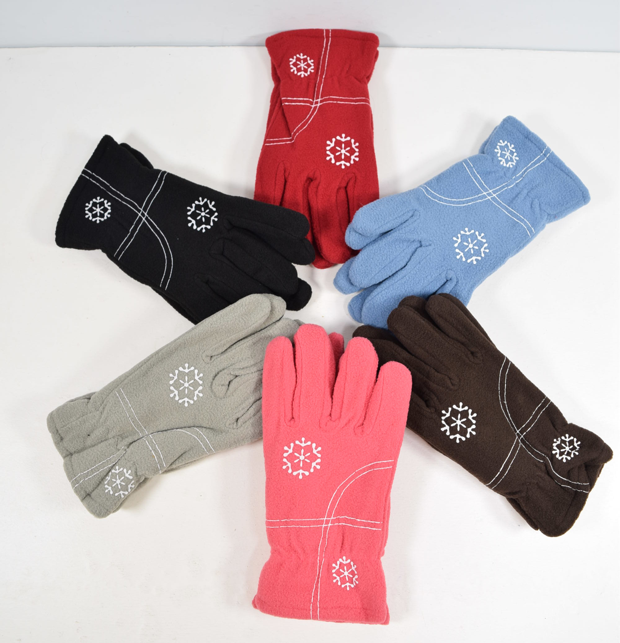 Gants Polaire motif flocon (x12)
