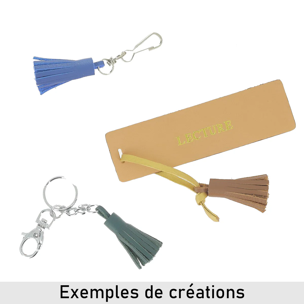 Lot de 10 découpes POMPONS pour porte-clés en cuir SWEET 2 - Couleurs Diverses – Image 4