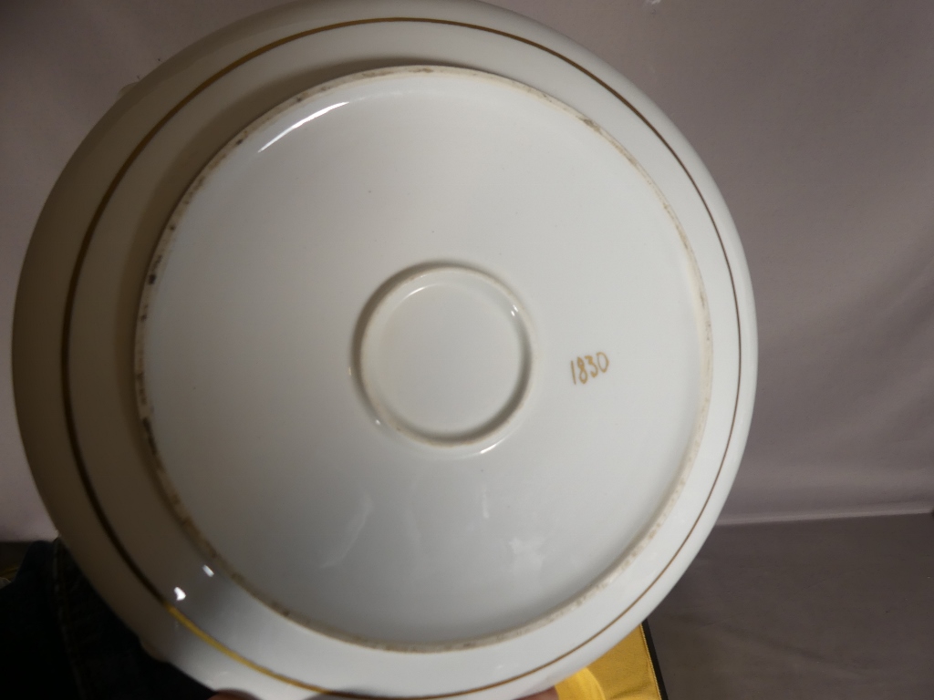 Service à Crème , Jatte et Louche En Porcelaine Fleurie, époque Début XX ème – Image 8