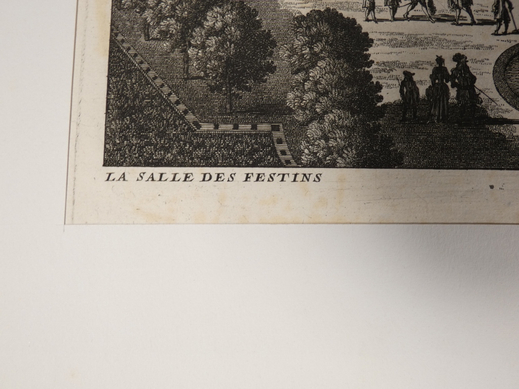 Versailles, La salle des Festins, gravure d’époque XVII ème des jardins par Gabriel Pérelle – Image 8