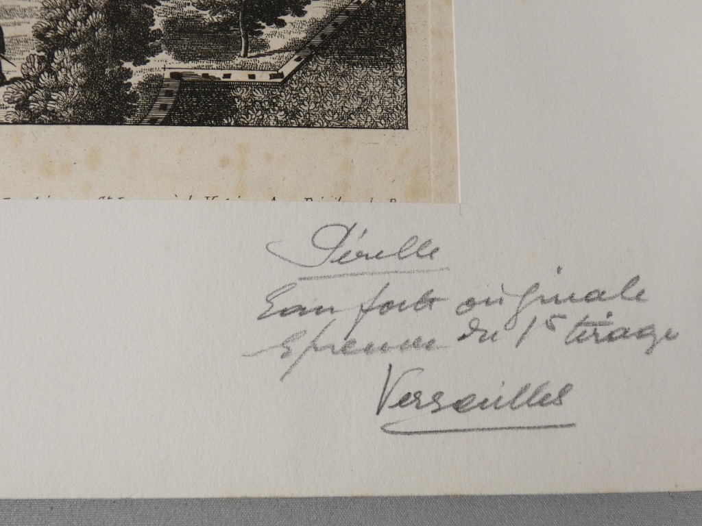 Versailles, La salle des Festins, gravure d’époque XVII ème des jardins par Gabriel Pérelle – Image 7
