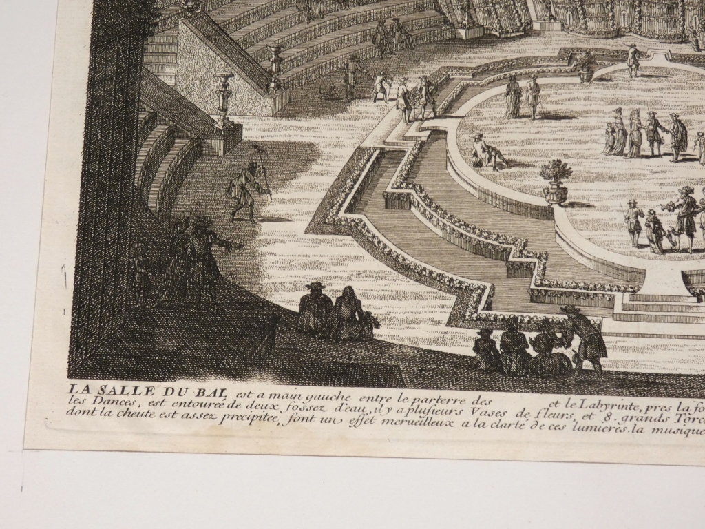 Versailles, La salle du Bal, gravure d’époque XVII ème des jardins par Gabriel Pérelle – Image 5