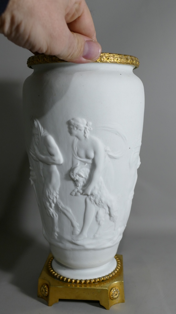 Vase Cassolette En Biscuit à l’Antique Et Bronze Doré, époque XIX ème Siècle – Image 8