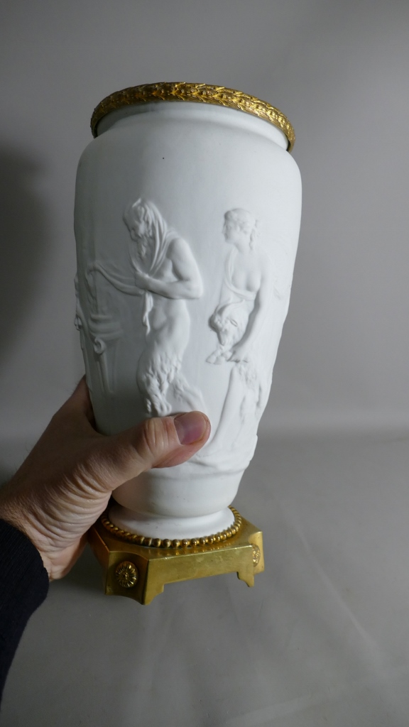 Vase Cassolette En Biscuit à l’Antique Et Bronze Doré, époque XIX ème Siècle – Image 6