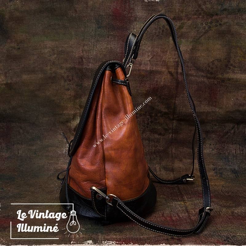Sac à Dos Pour Femme Vintage En Cuir Véritable – Image 6