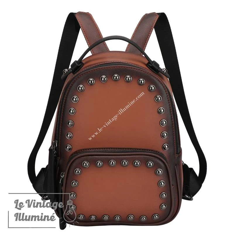 Sac à Dos Vintage Cuir et Rivets