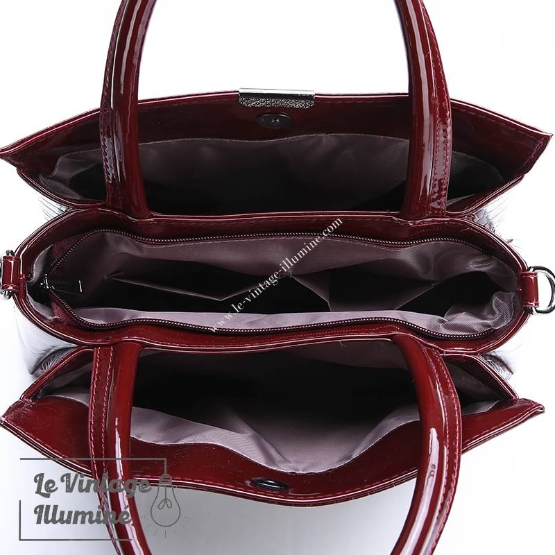 Sac à Main Simili Motif Croco Fermeture Magnétique – Image 4