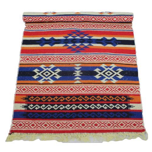 Tapis kilim turc orange bleu et noir antique – Image 5