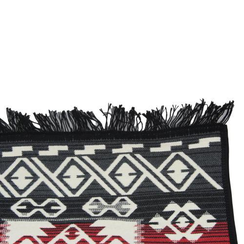 Tapis kilim turc rouge et noir antique – Image 3