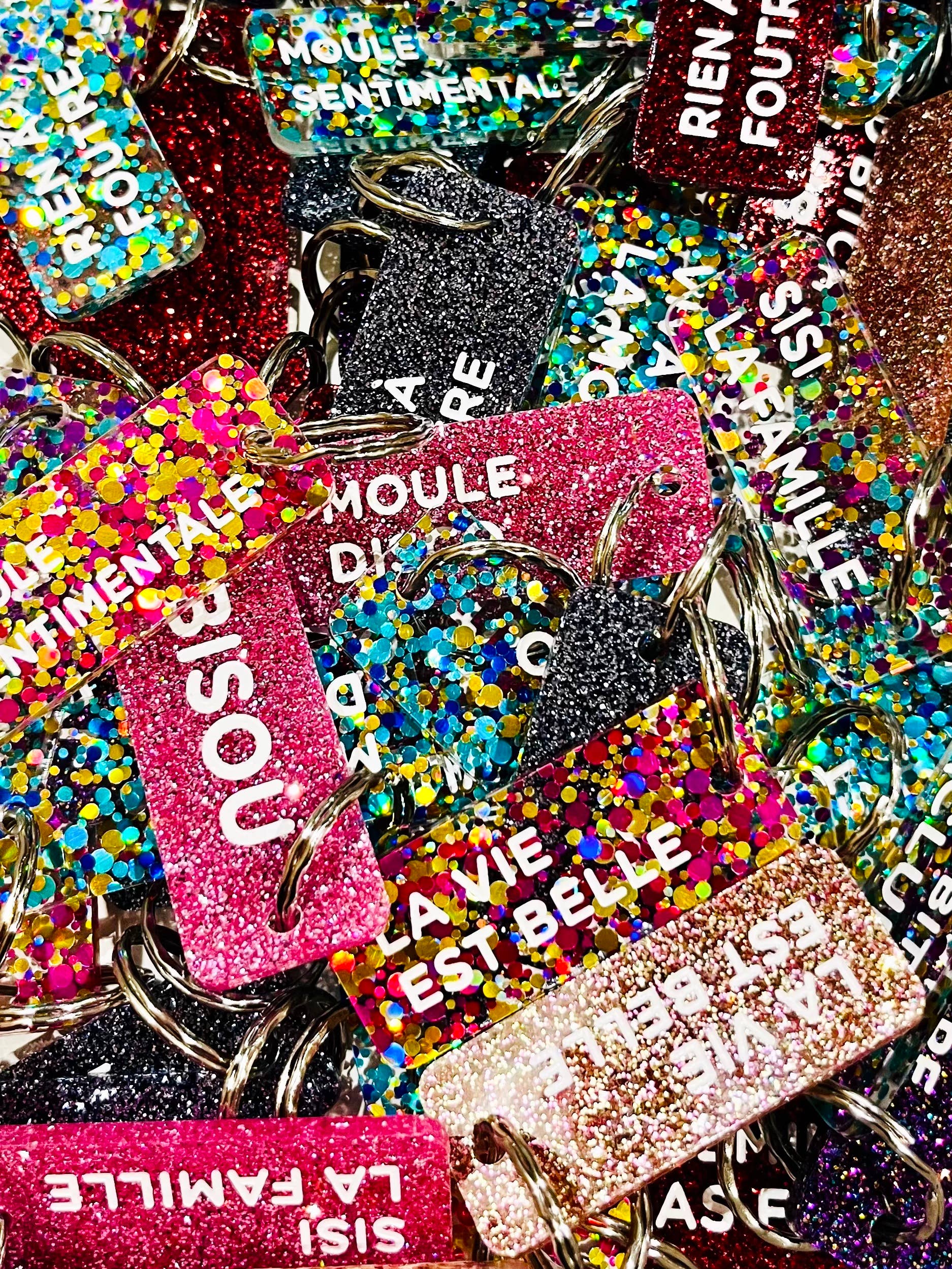 HOTEL AMOUR Porte-clés à paillettes – Image 4