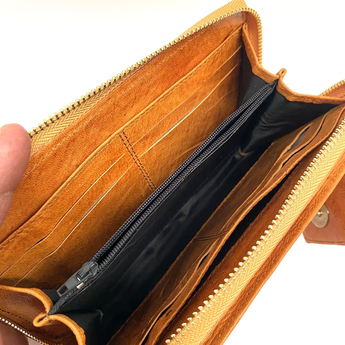 Portefeuille marocain en cuir de chèvre naturel + Etui Mobile – Image 5