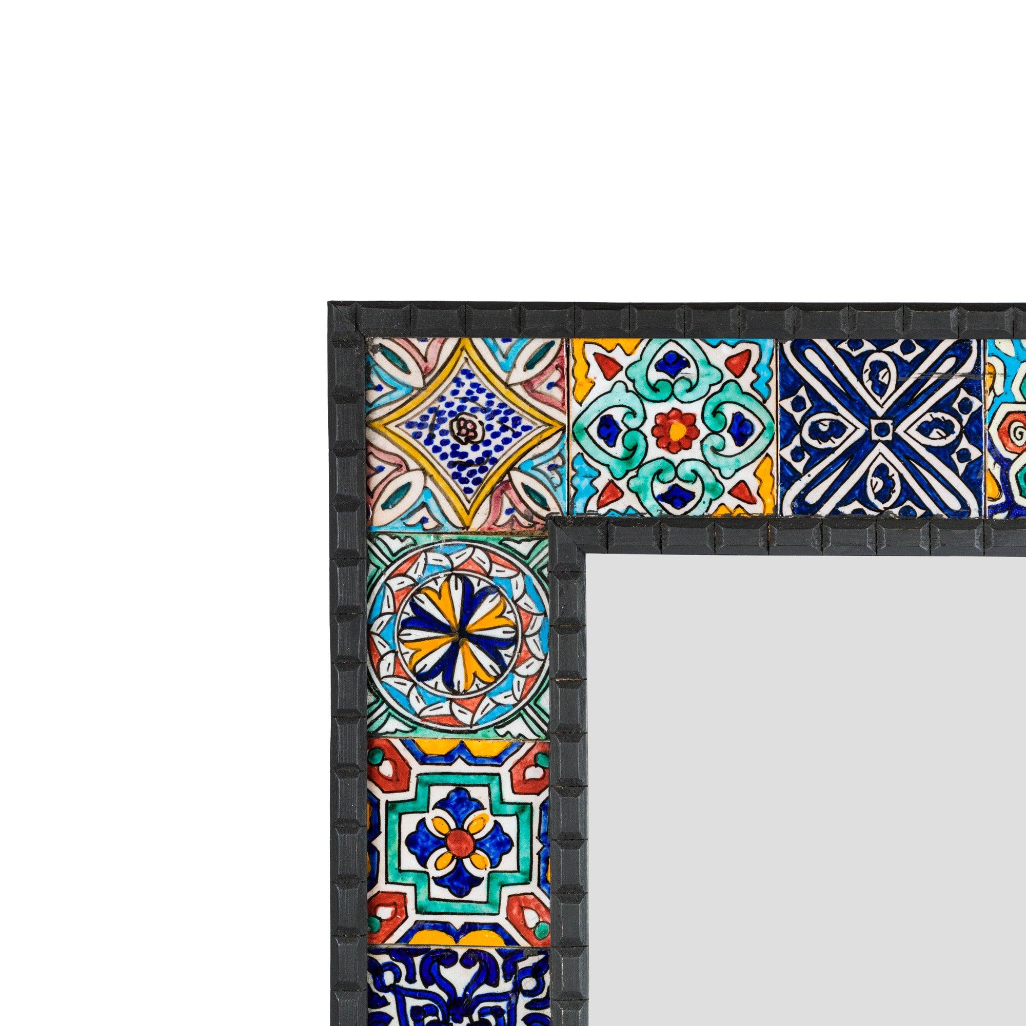 Miroir carrelé arabe en bois de pin – Image 2
