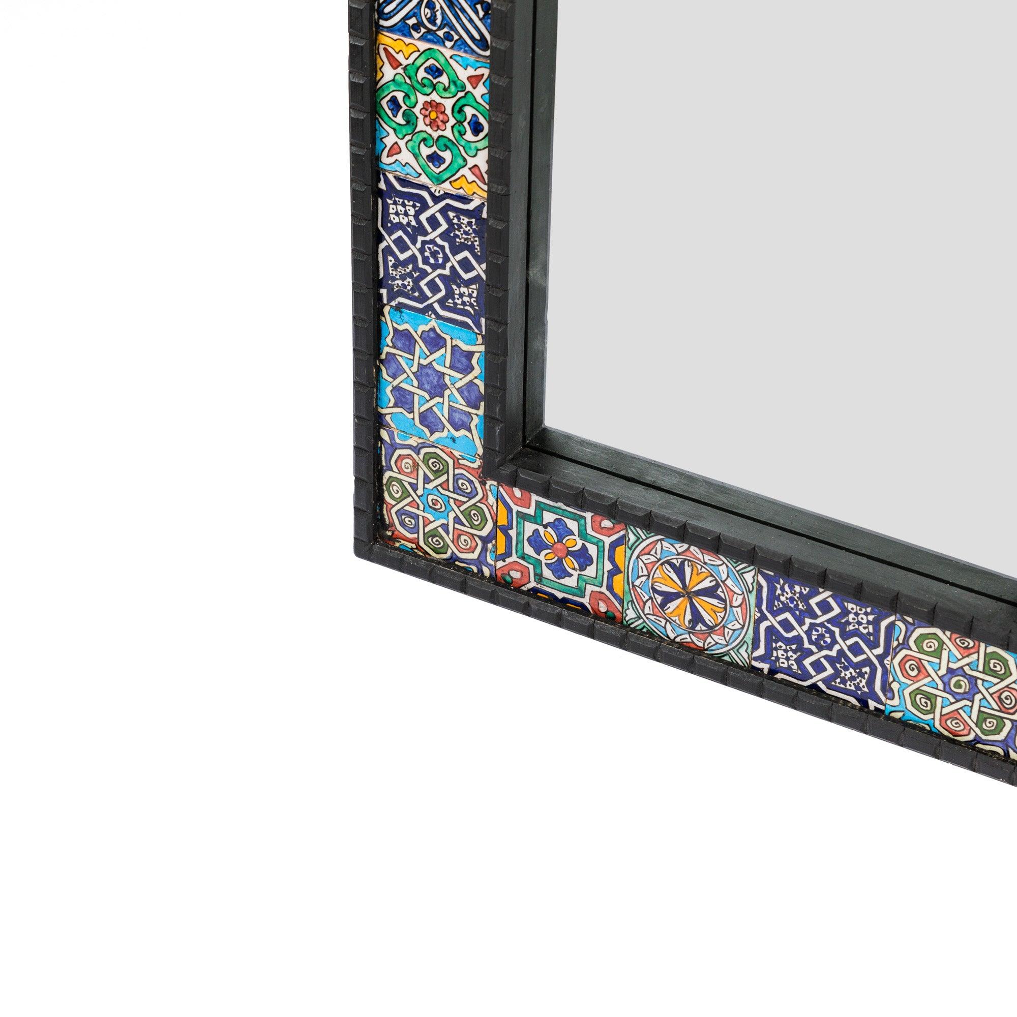 Miroir carrelé arabe en bois de pin – Image 3