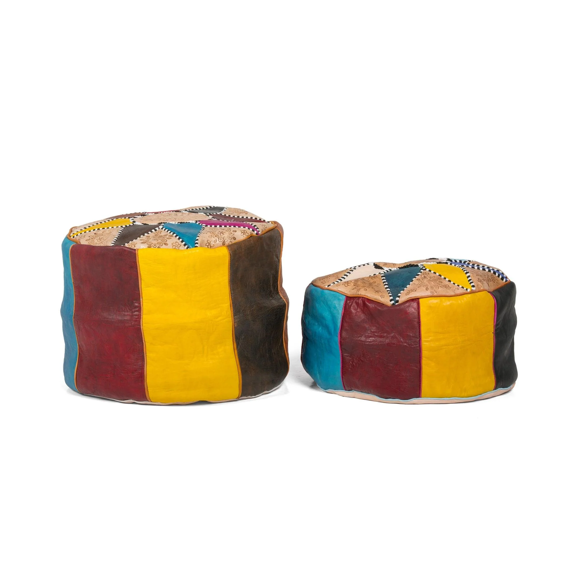 Pouf en cuir multicolore Arabian – Image 2
