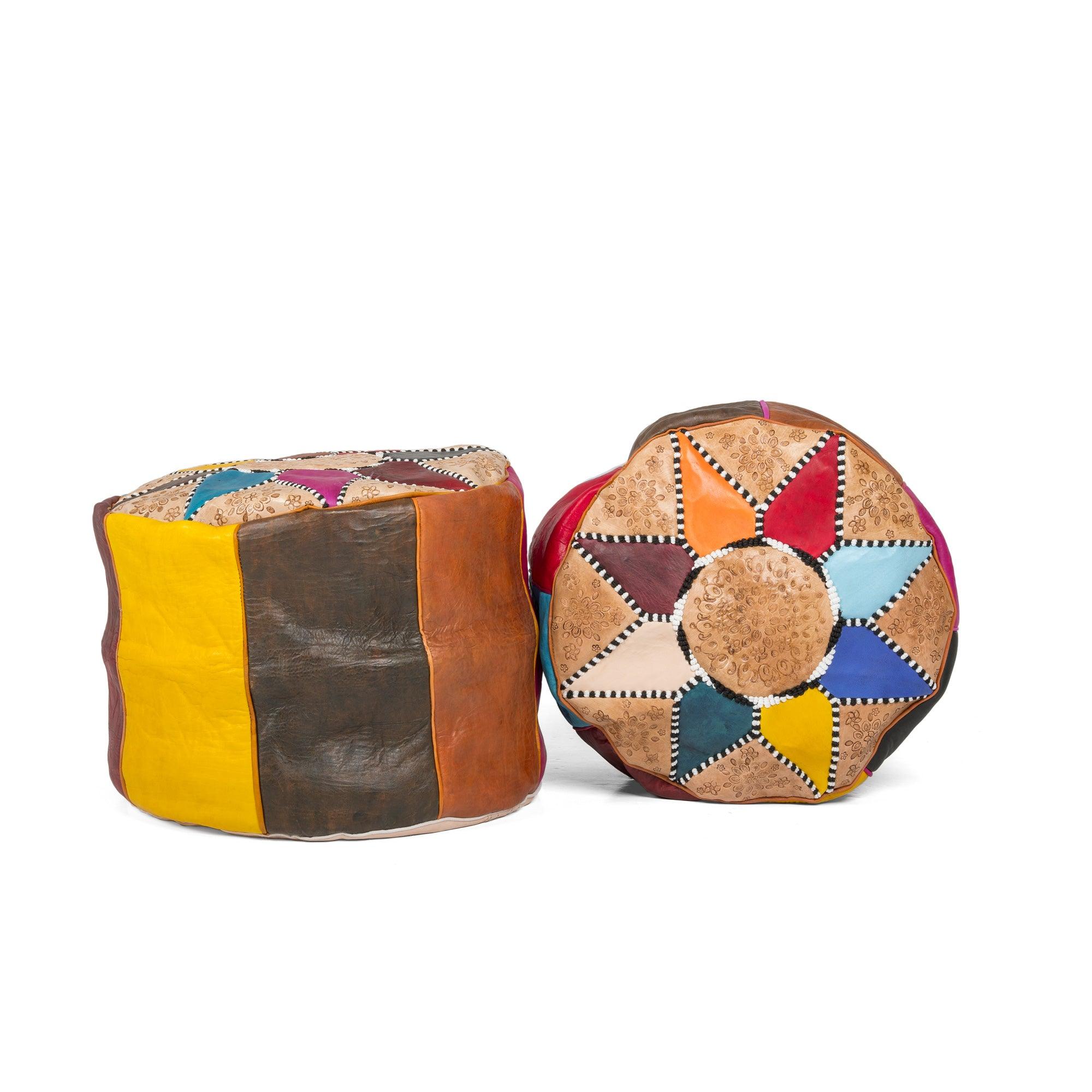 Pouf en cuir multicolore Arabian – Image 3