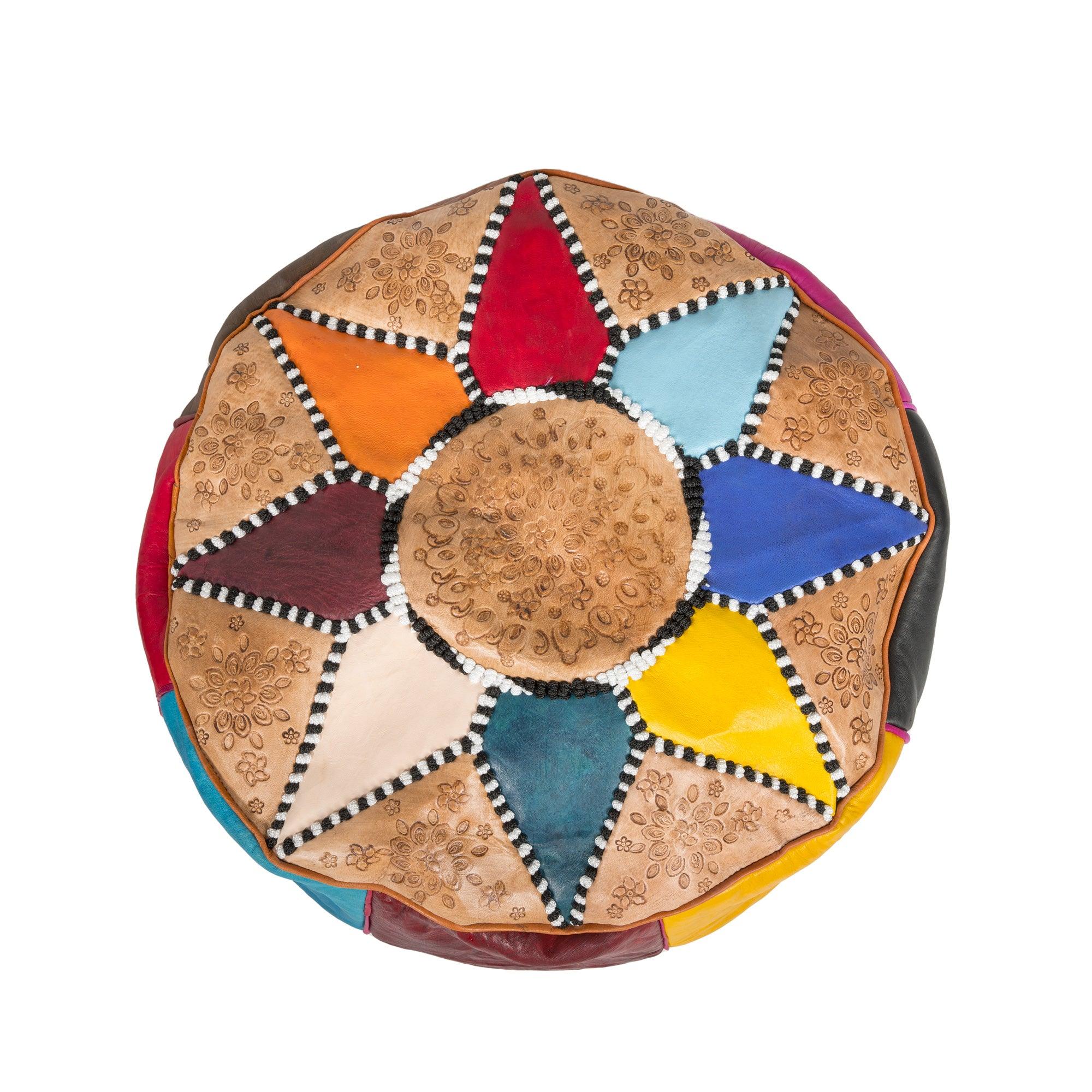 Pouf en cuir multicolore Arabian – Image 5