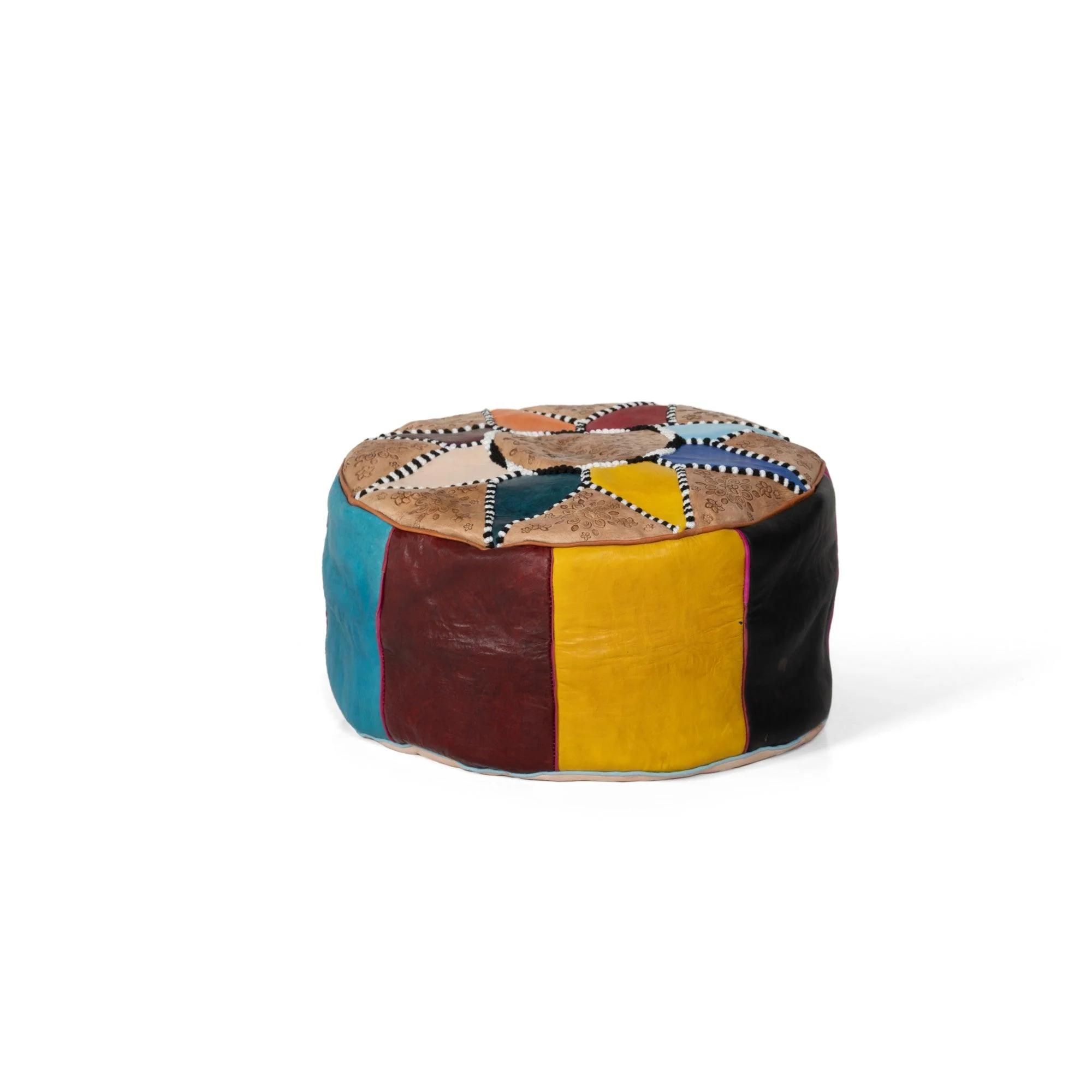 Pouf en cuir multicolore Arabian – Image 7