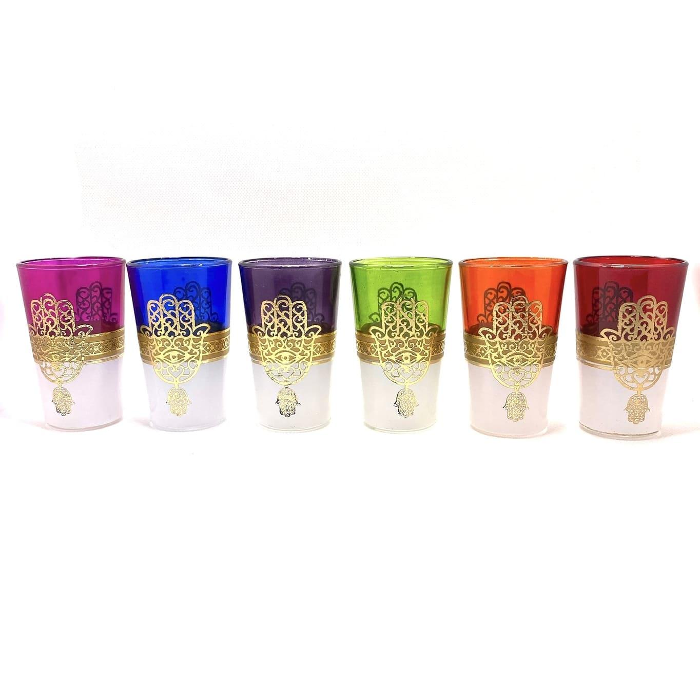 Verres à thé mauresque Hamsa blanc – Image 3